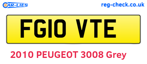FG10VTE are the vehicle registration plates.