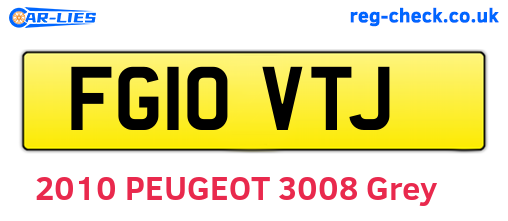 FG10VTJ are the vehicle registration plates.