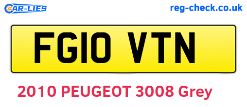 FG10VTN are the vehicle registration plates.