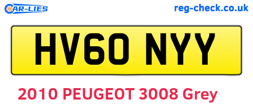HV60NYY are the vehicle registration plates.