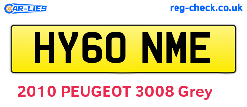 HY60NME are the vehicle registration plates.