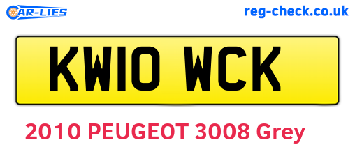 KW10WCK are the vehicle registration plates.