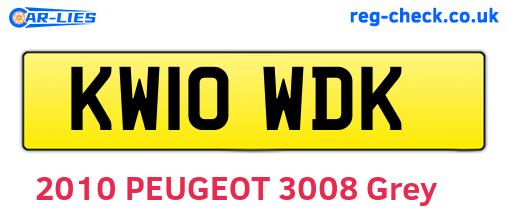 KW10WDK are the vehicle registration plates.
