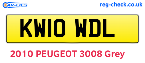 KW10WDL are the vehicle registration plates.