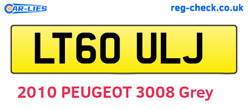 LT60ULJ are the vehicle registration plates.