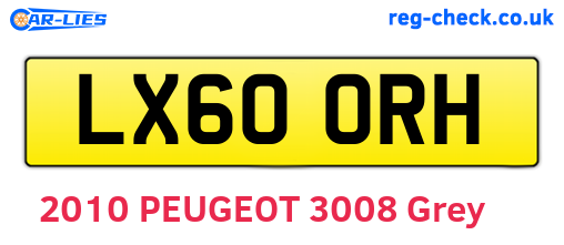 LX60ORH are the vehicle registration plates.