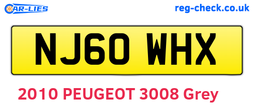 NJ60WHX are the vehicle registration plates.