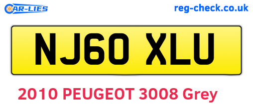 NJ60XLU are the vehicle registration plates.
