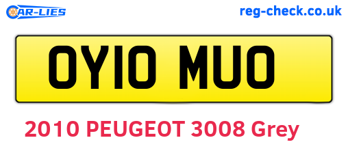 OY10MUO are the vehicle registration plates.
