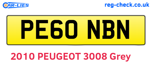 PE60NBN are the vehicle registration plates.