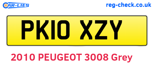 PK10XZY are the vehicle registration plates.