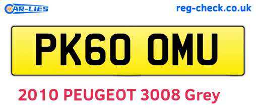 PK60OMU are the vehicle registration plates.