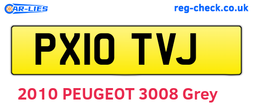 PX10TVJ are the vehicle registration plates.