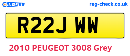 R22JWW are the vehicle registration plates.