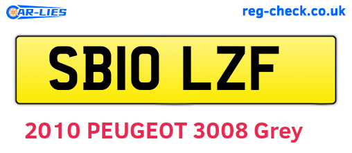 SB10LZF are the vehicle registration plates.