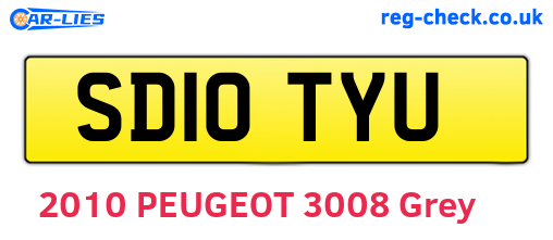 SD10TYU are the vehicle registration plates.