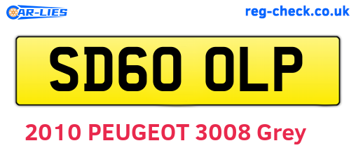 SD60OLP are the vehicle registration plates.