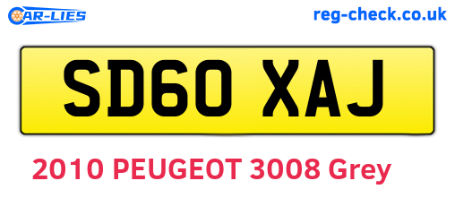 SD60XAJ are the vehicle registration plates.