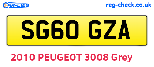 SG60GZA are the vehicle registration plates.