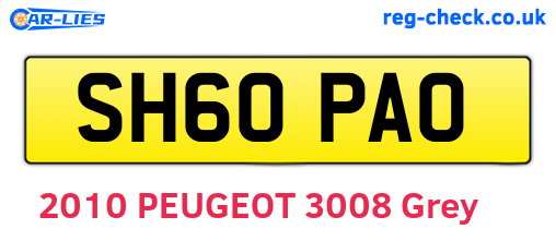 SH60PAO are the vehicle registration plates.
