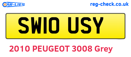 SW10USY are the vehicle registration plates.