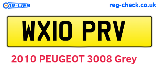 WX10PRV are the vehicle registration plates.
