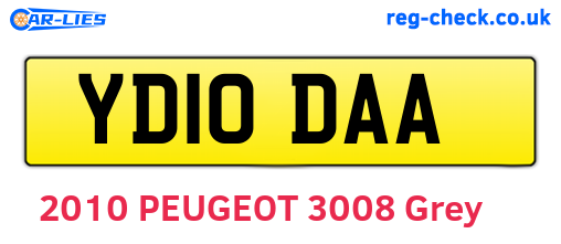YD10DAA are the vehicle registration plates.