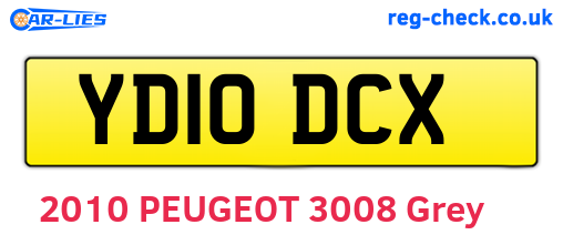 YD10DCX are the vehicle registration plates.