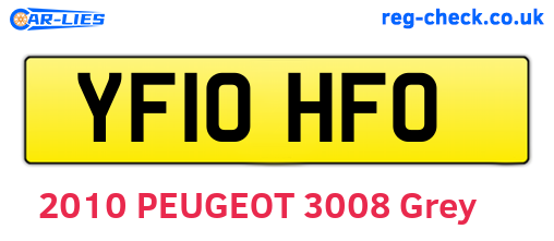 YF10HFO are the vehicle registration plates.