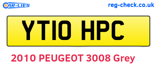 YT10HPC are the vehicle registration plates.