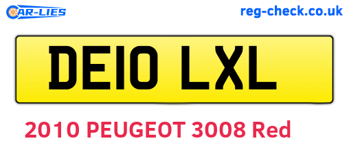 DE10LXL are the vehicle registration plates.
