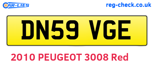 DN59VGE are the vehicle registration plates.