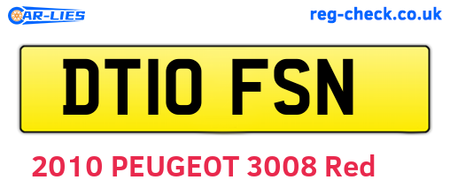DT10FSN are the vehicle registration plates.