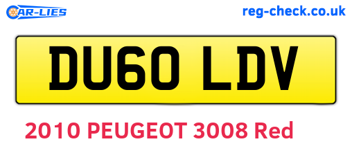 DU60LDV are the vehicle registration plates.