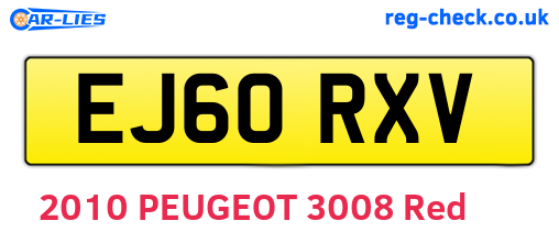 EJ60RXV are the vehicle registration plates.