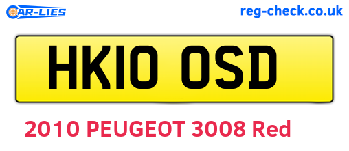 HK10OSD are the vehicle registration plates.