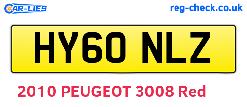 HY60NLZ are the vehicle registration plates.