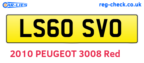 LS60SVO are the vehicle registration plates.