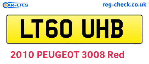 LT60UHB are the vehicle registration plates.