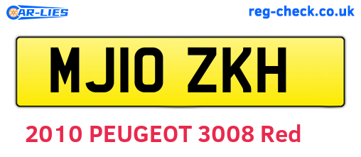 MJ10ZKH are the vehicle registration plates.