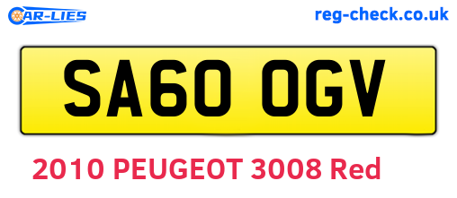 SA60OGV are the vehicle registration plates.