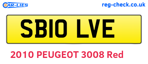 SB10LVE are the vehicle registration plates.