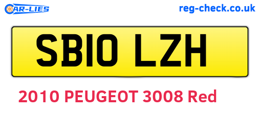 SB10LZH are the vehicle registration plates.