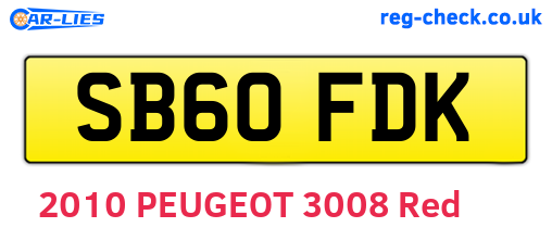 SB60FDK are the vehicle registration plates.