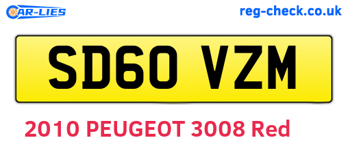 SD60VZM are the vehicle registration plates.