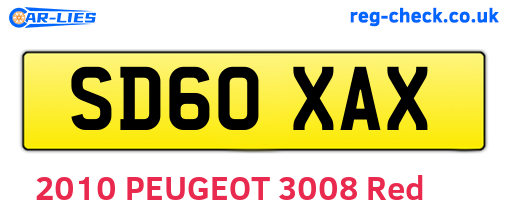 SD60XAX are the vehicle registration plates.