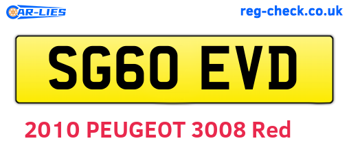SG60EVD are the vehicle registration plates.