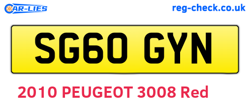 SG60GYN are the vehicle registration plates.