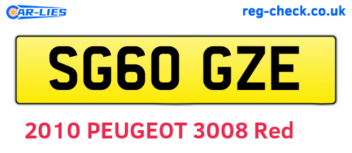 SG60GZE are the vehicle registration plates.