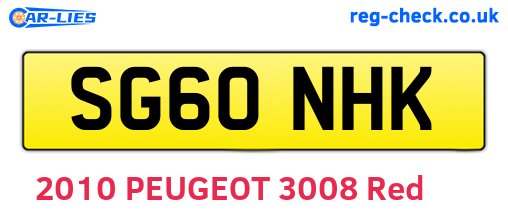 SG60NHK are the vehicle registration plates.